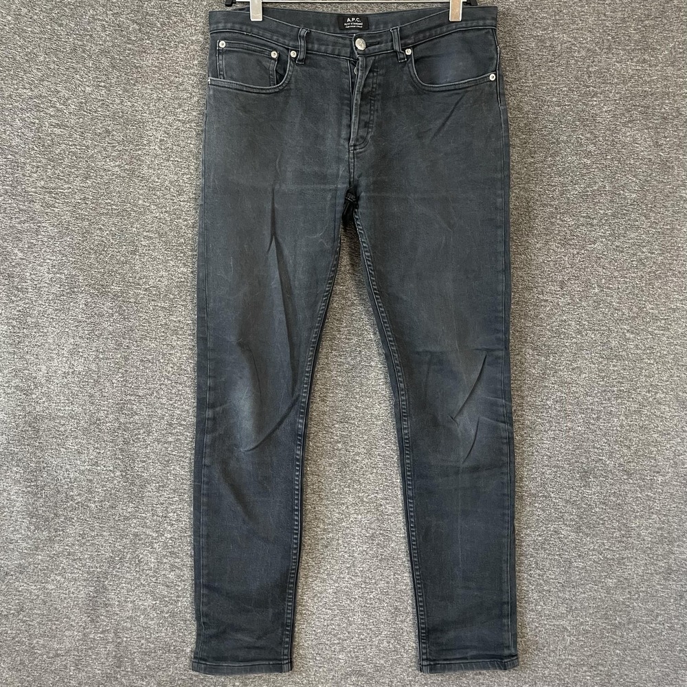 A.P.C. Petit Standard Jeans Mens‎ 32x32 Gray Slim Skinny Charcoal Denim Pants